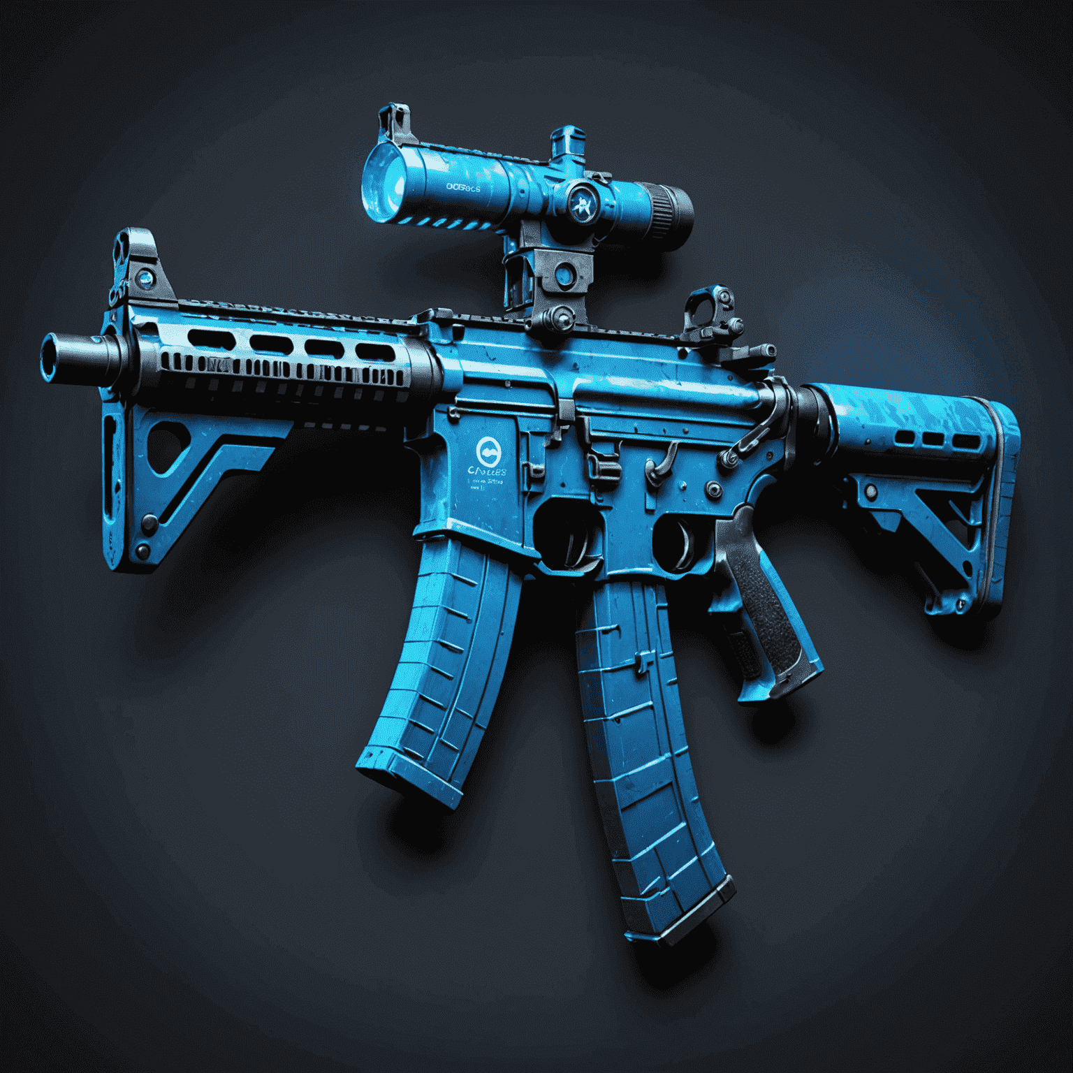 M4A1-S Blue Phosphor skin with a vibrant blue hue and phosphorescent effect, highlighting its unique appearance in CS2
