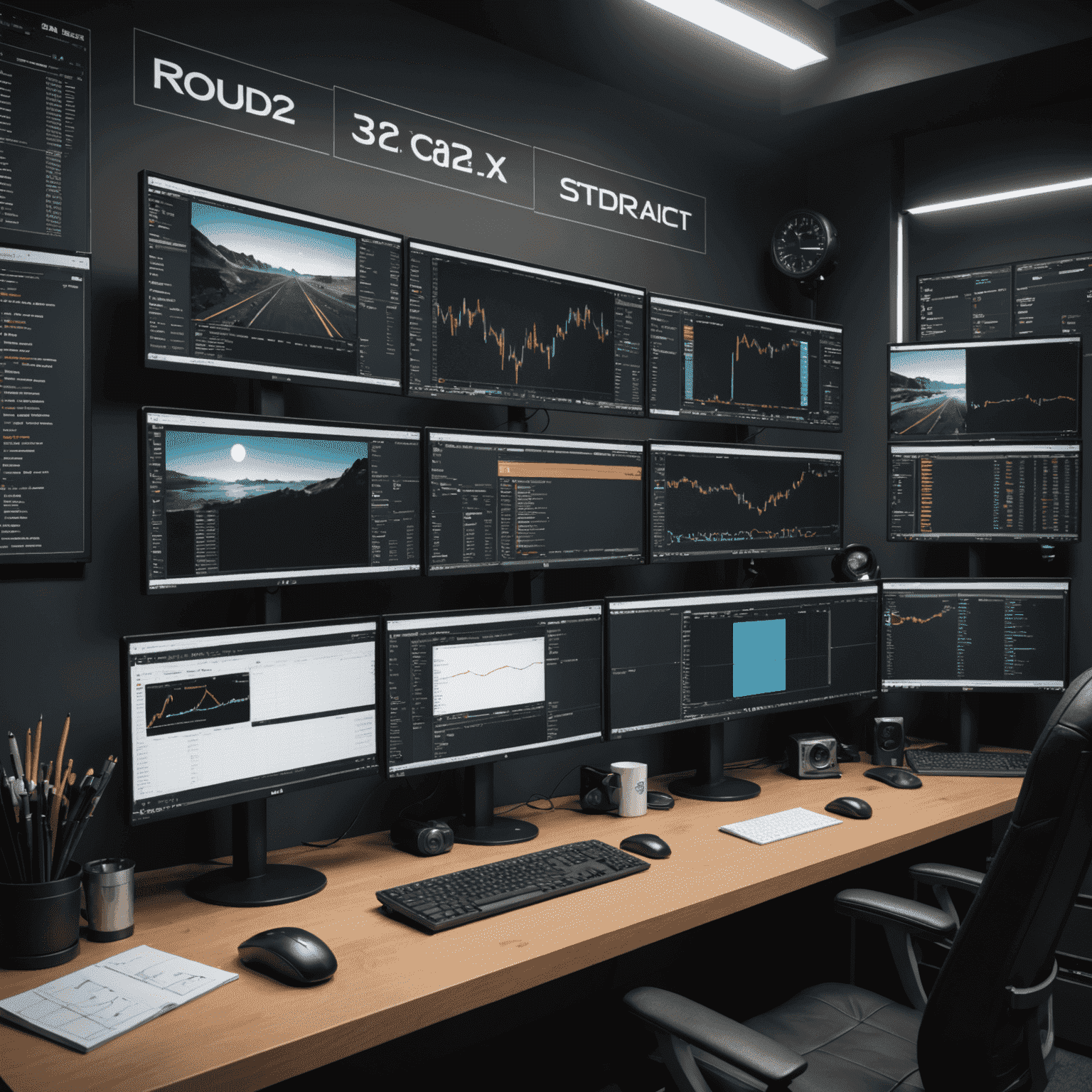 A CS2 trader's workspace showing multiple monitors with Buff.163 and Steam Market open, alongside price tracking tools and spreadsheets