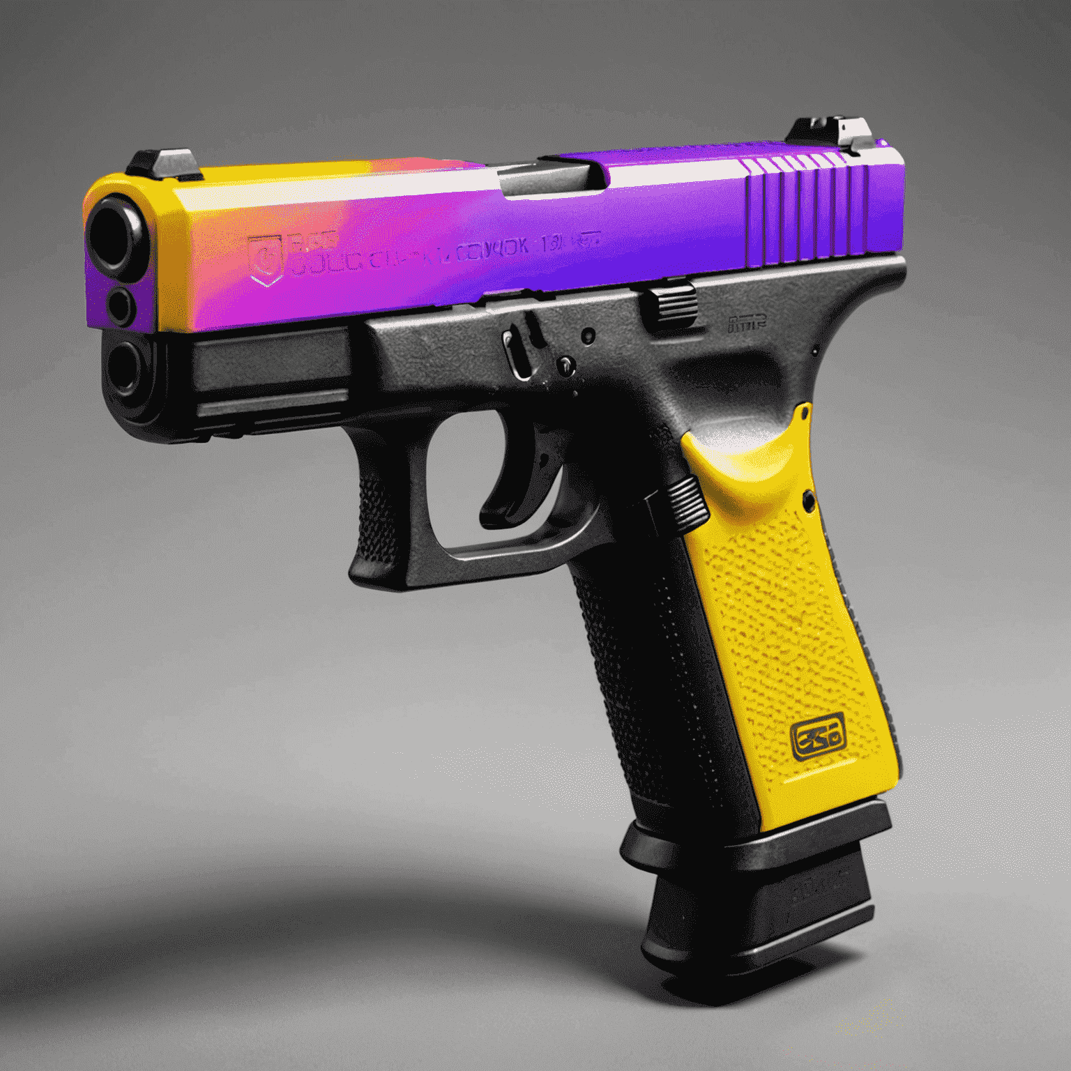 Glock-18 Fade skin with a vibrant gradient from purple to yellow, illustrating its iconic status and rarity in CS2